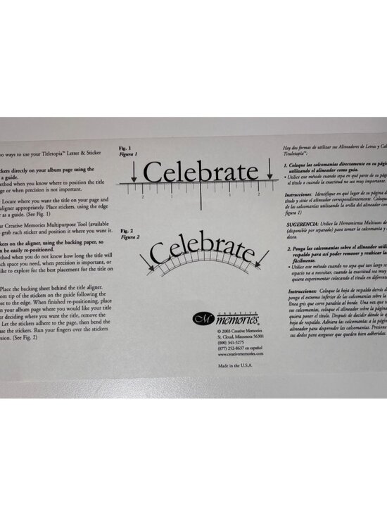 Creative Memories Titletopia Circle & Banner Letter & Sticker Aligner for Titles - Picture 6 of 6